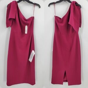 Women's Dress The Population Tiffany One Shoulder Dress Medium NEW Magenta B1